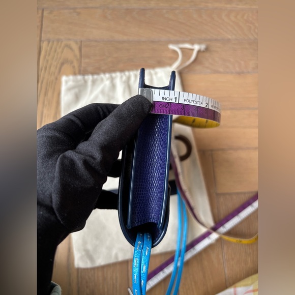 Jacquemus Dark Blue Lizard Embosed Leather Le Riveira Shoulder Bag - Picture 13 of 13